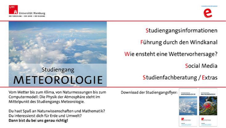 Die Präsentation des Bachelorstudiengangs Meteorologie auf der digitalen Plattform des Unitags.