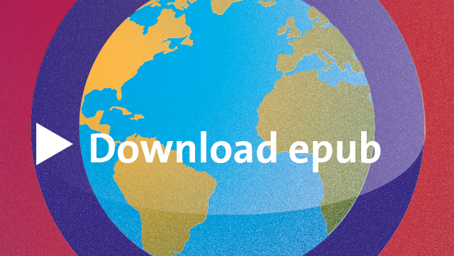 Close up binoculars with focus on Earth