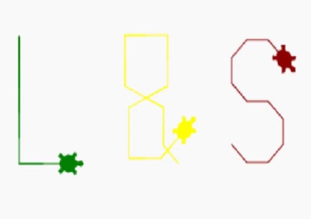 turtle-las-buchstaben-640x452 Mit der Programmiersprache Python schriebt eine Schildkröte "L&S".