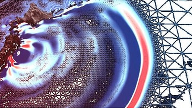 Teaserbild Multiscale schematische Darstellung eines Wirbelsturm-Modells in unterschiedlicher Färbung