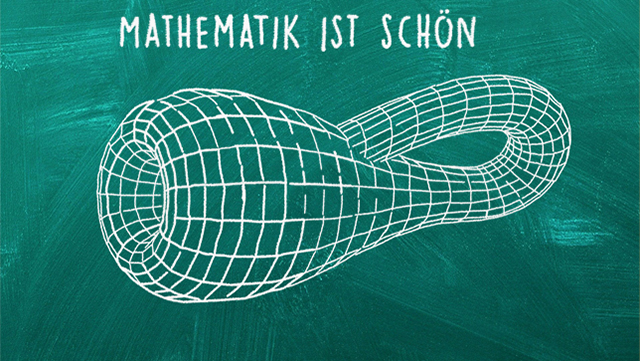 kleinsche 640x361 Zeichnung der Kleinschen Flasche mit Kreide auf einer grünen Tafel.