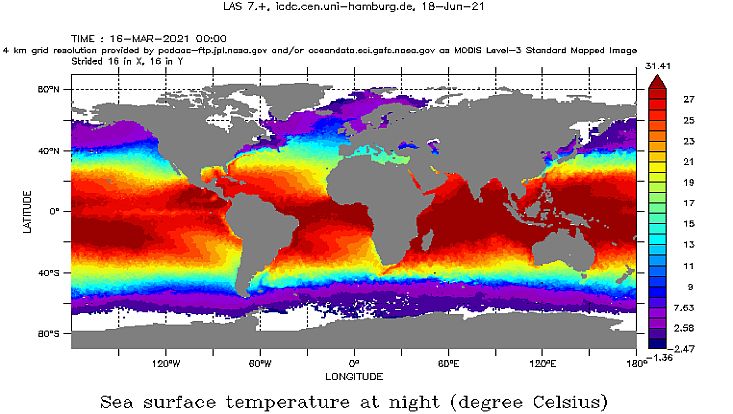 Extension of MODIS sea surface temperature : ICDC : University of Hamburg