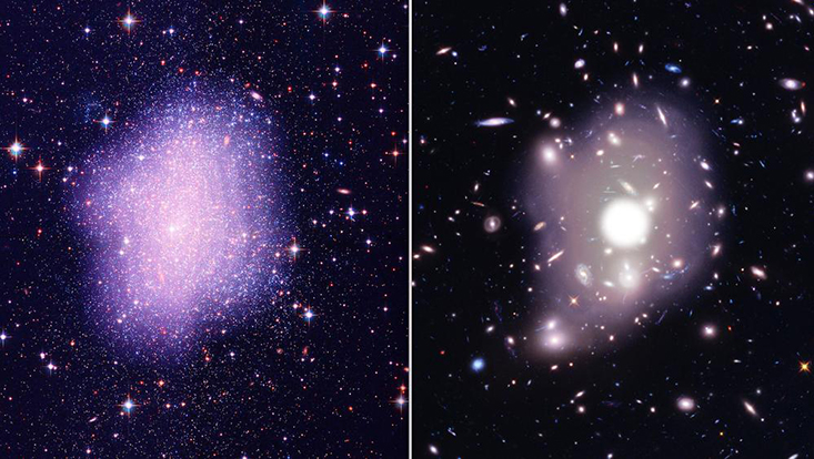 Dark matter distribution in galaxies and clusters of galaxies