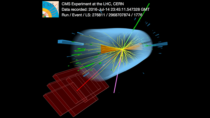 Top quark pair production in the CMS detector.