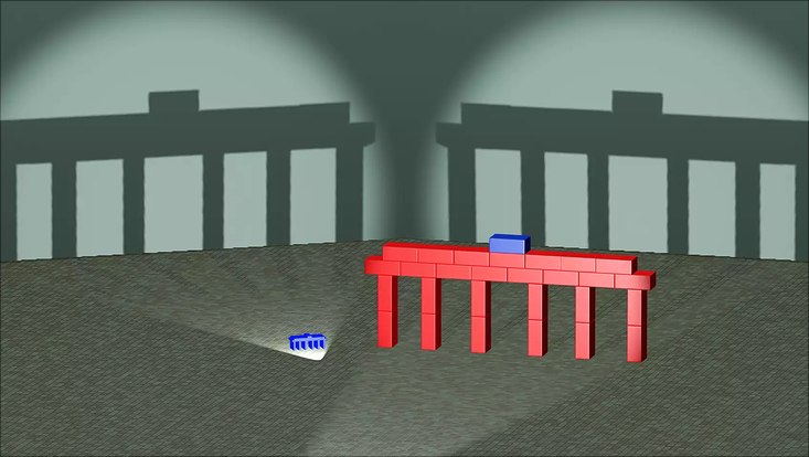 Describing quantized light-matter interaction can be a cumbersome task that demands many building blocks to add up correctly, a bit like building the Berlin Gate from individual stones (right). Schaefer et al. found a new way to reshape the equations