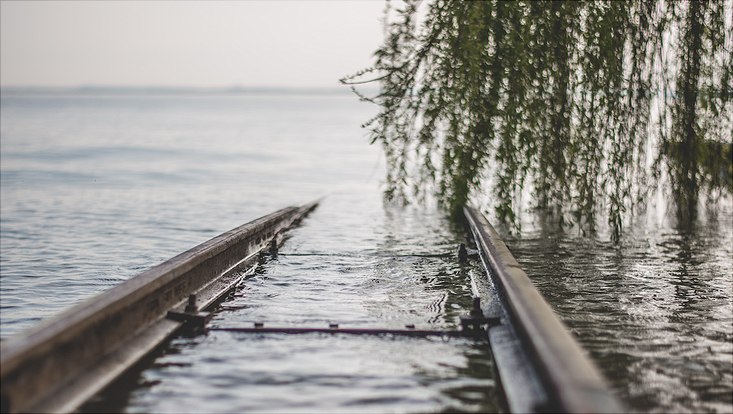 Rails in water