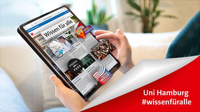 "Wissen für alle" portal on tablet