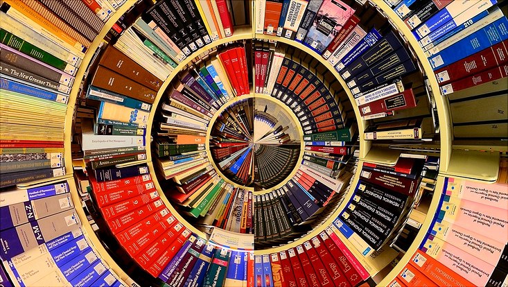 Books in circular arrangement