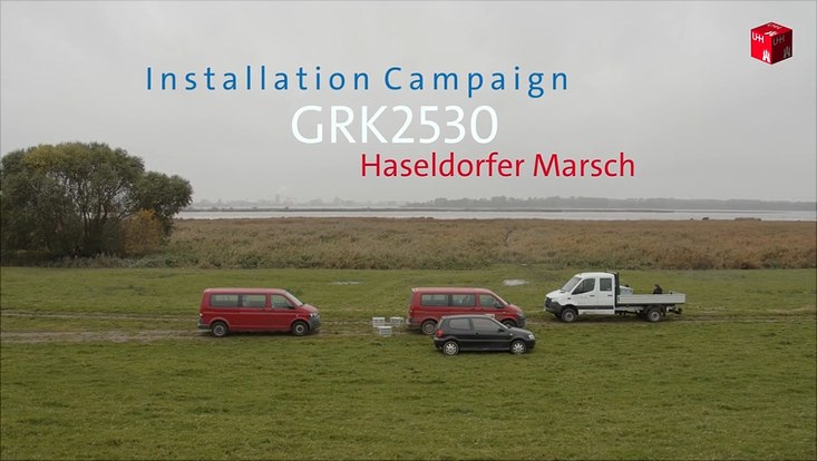 Startbild des Videos: Mehrere Autos der Universität Hamburg stehen am Deich bei Hohenhorst.