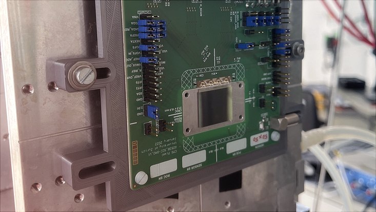 CROC module mounted at the testbeam