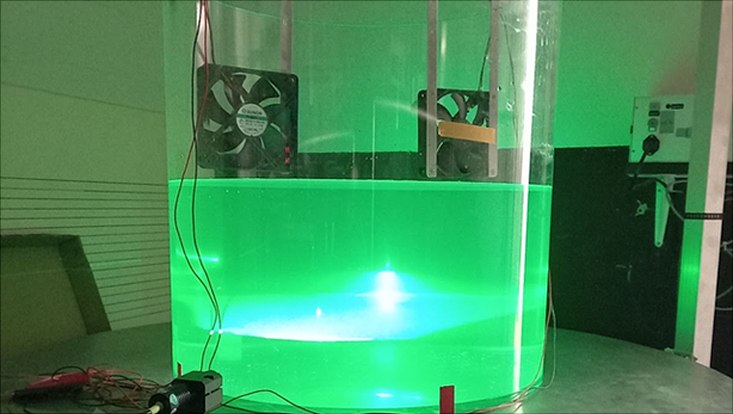 The experimental setup to test the PIV technology on Ekman pumping.