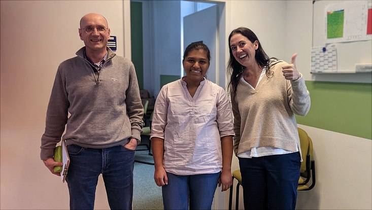 Jörn, Amala and Erika after Amala's defense