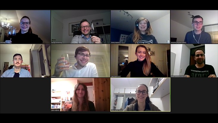 Screenshot of the team of AG Wicha at the online-xmas-event