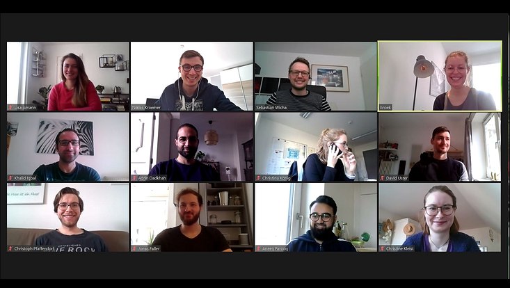 Screenshot of the participants at the online-bootcamp