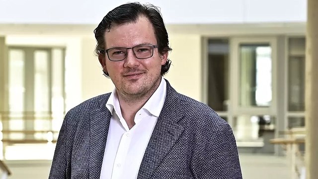 A man inside a research building