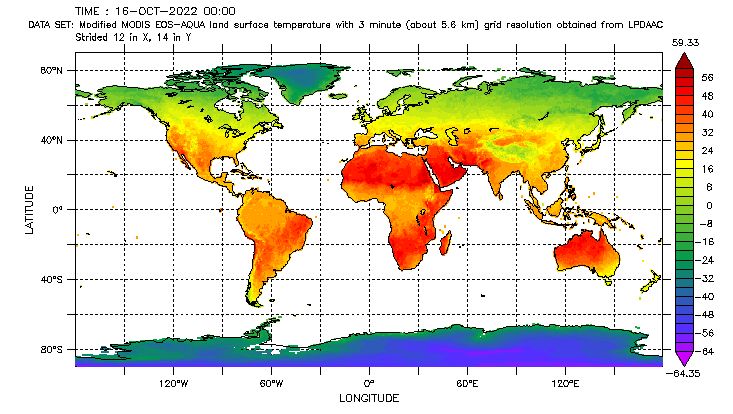 Aqua MODIS monthly mean LST 202310