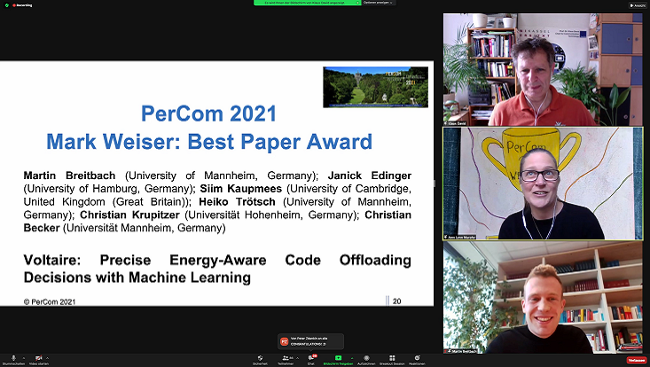 Image of the virtual PerCom2021 award ceremony