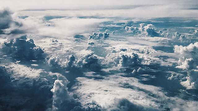 View of clouds from an airplane