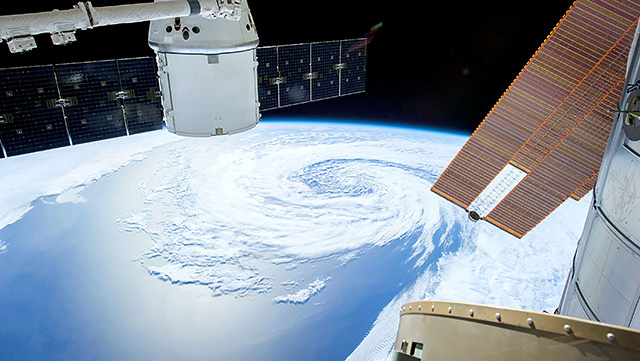 Satellite with earth view