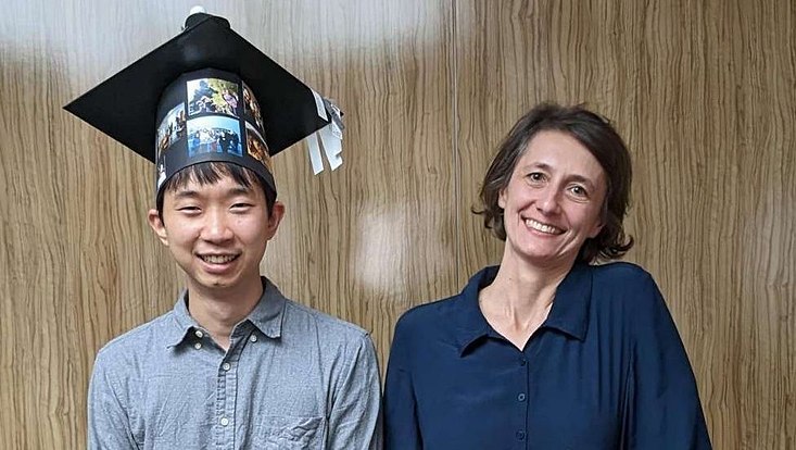 Awardee Peera Simakachorn together with his tutor Geraldine Servant.