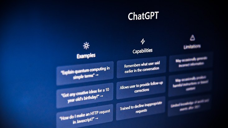 ChatGPT running on a notebook