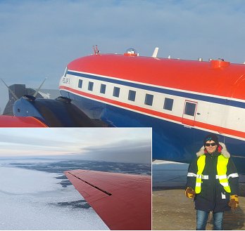Janosch M. Ein Meteorologe vor einem Forschungsflugzeug