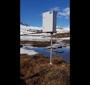 view of the loggerbox in the greenland tundra