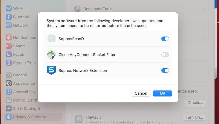 Screenshot der Sophos-Installation