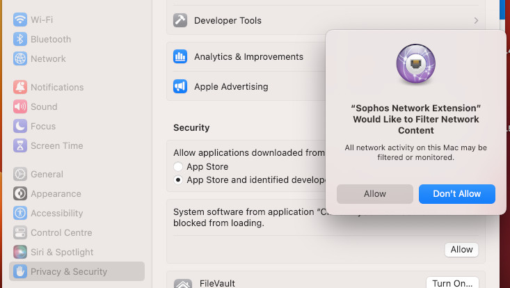 Screenshot der Sophos-Installation