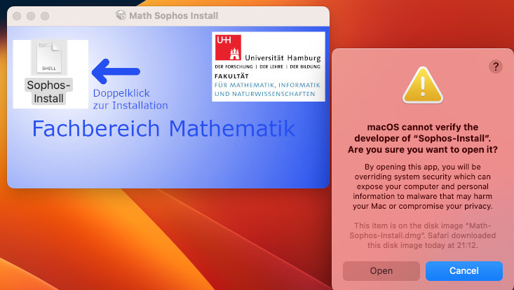 Screenshot der Sophos-Installation