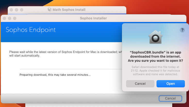 Screenshot der Sophos-Installation