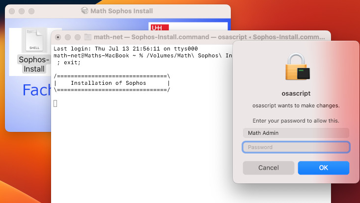 Screenshot der Sophos-Installation