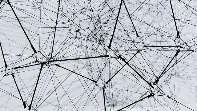 seile die zu einem netz gespannt sind