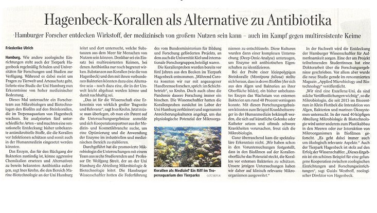 Hagenbeck-Korallen alsAlternative zu Antibiotika