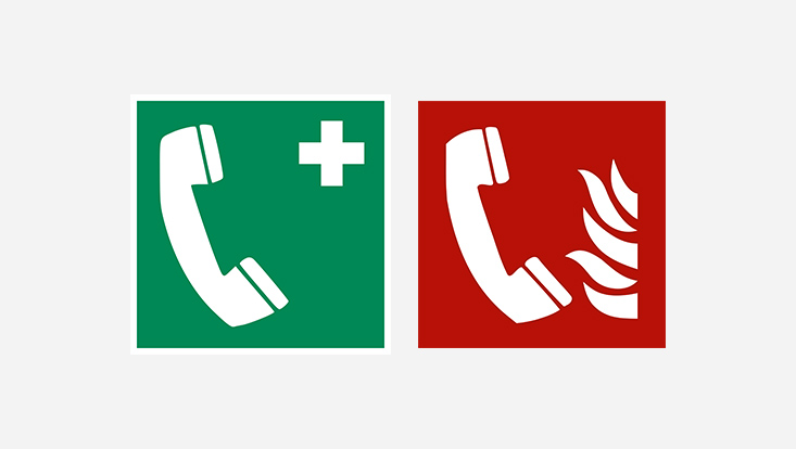 Symbol für Notfall-Nummern
