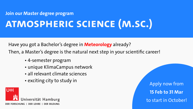 Join our Master degree program Atmospheric Science