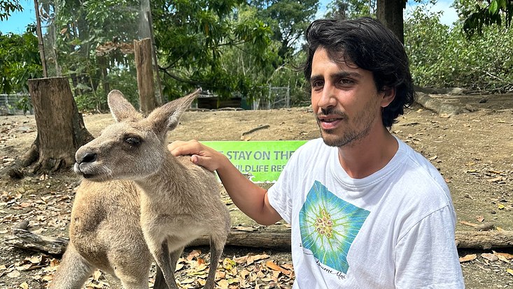 Vito with kangaroo