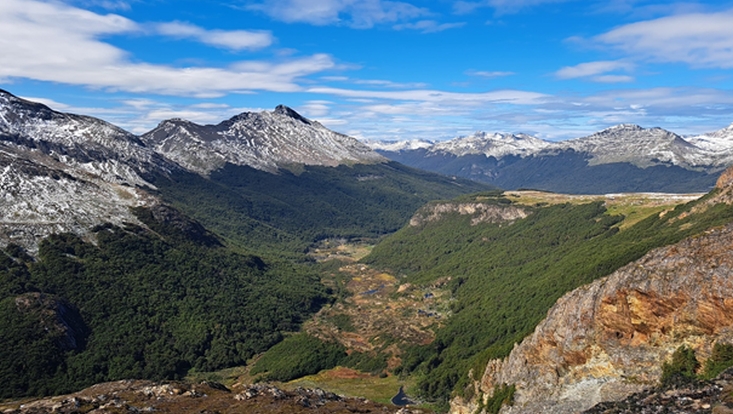 Moorlandschaft zwischen den Bergen der Anden