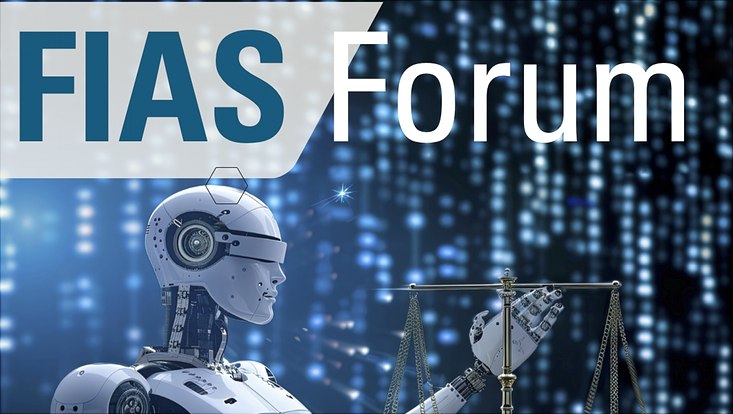 humanoid robot standing and touching scales with its left hand