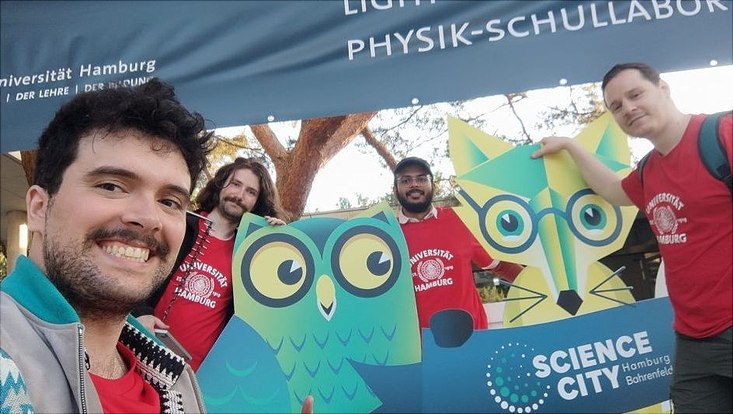 People and an Owl and a Fox