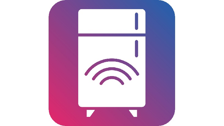 A Fridge with a wifi symbol on it
