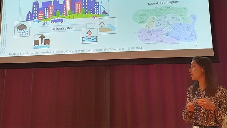 natural-hazards-conference-4-733x414 Senior Researcher, Franziska Stefanie Hanf, is presenting her work on a qualitative system dynamics modeling approach on urban flood risk under climate change for the case study of the city of Hamburg.