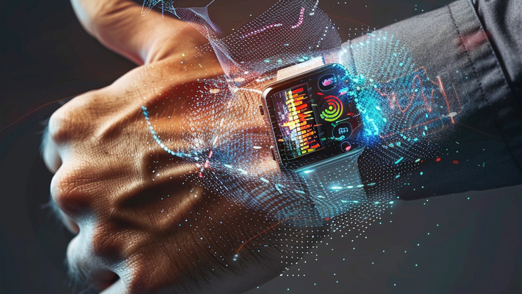 A hand with a smartwatch
