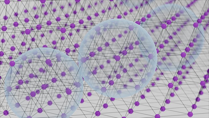 Impression of Yb atoms in optical tweezers excited to Rydberg states