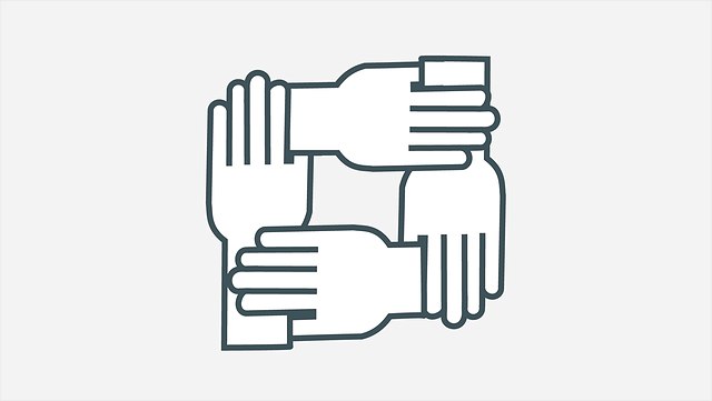 Collaboration Icon four holding hands