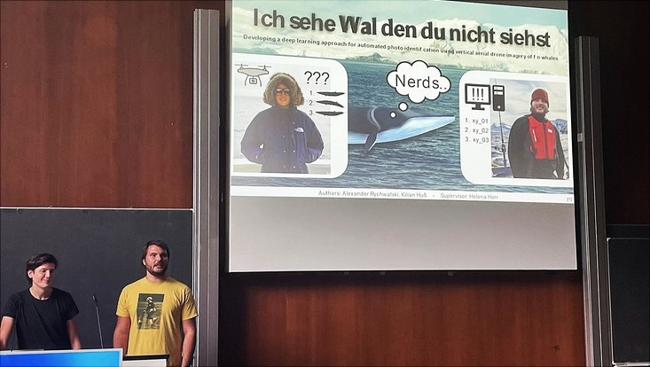 The Students Huß and Rychwalski at their science slam.