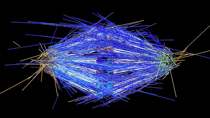Image of the computer simulation, spindle apparatus in blue on a black background.
