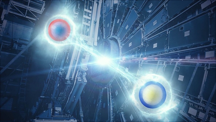 Artist’s impression of a quantum-entangled pair of top quarks