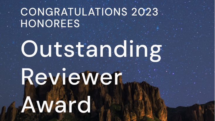 Congratulations 2023 Honorees Outstanding Reviewer Award