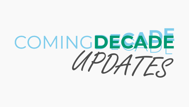 Coming Decade logo with "UPDATES" lettering